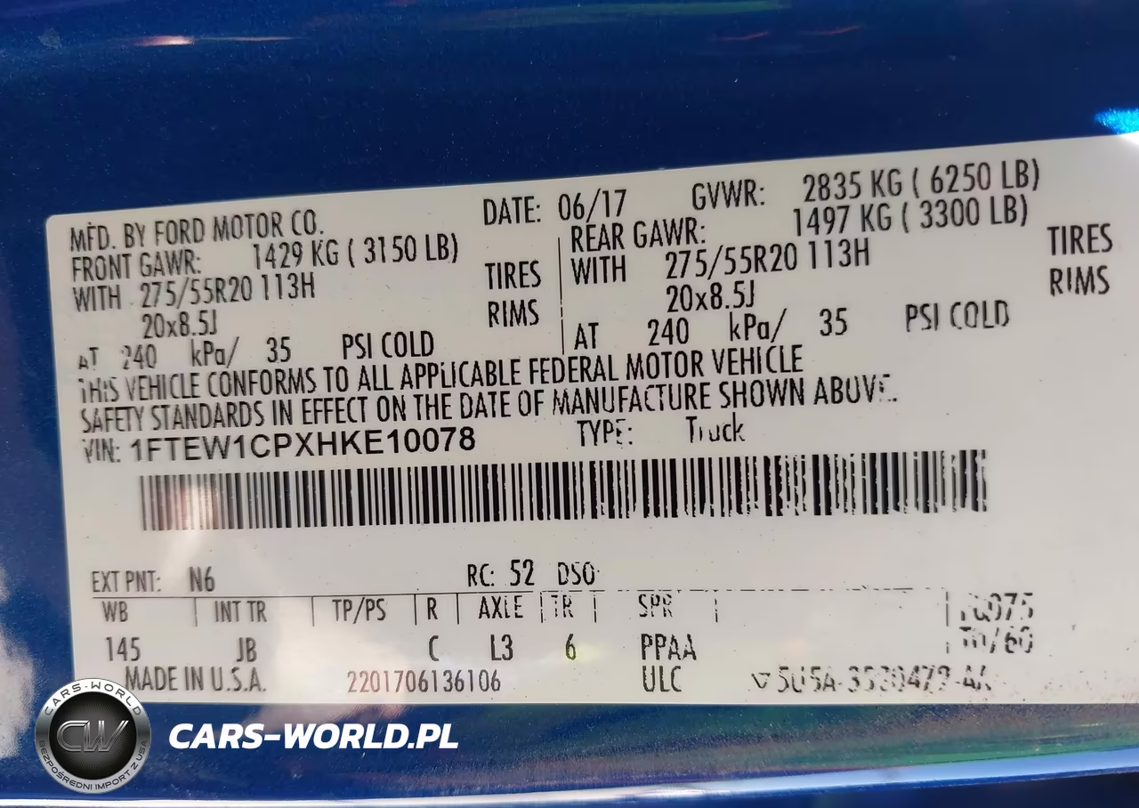 2017 Ford F-150 Xlt VIN:1FTEW1CPXHKE10078 - 8
