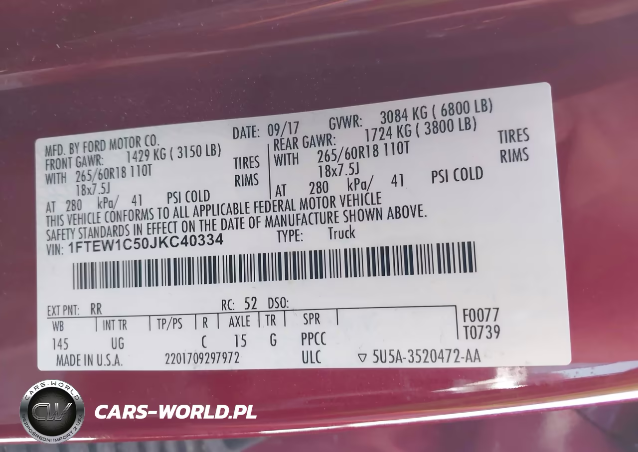 2018 Ford F-150 Xlt VIN:1FTEW1C50JKC40334 - 9