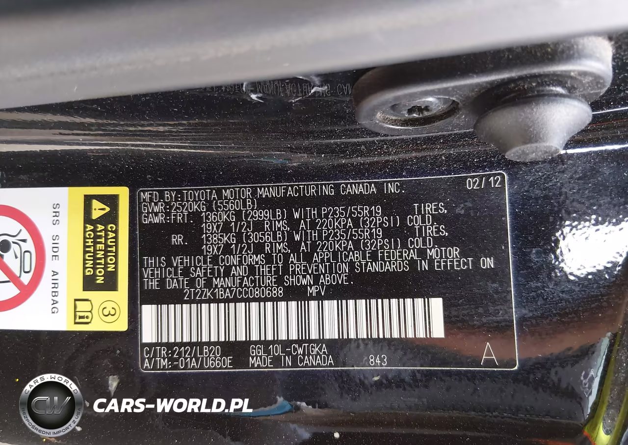 2012 Lexus Rx 350 VIN:2T2ZK1BA7CC080688 - 9