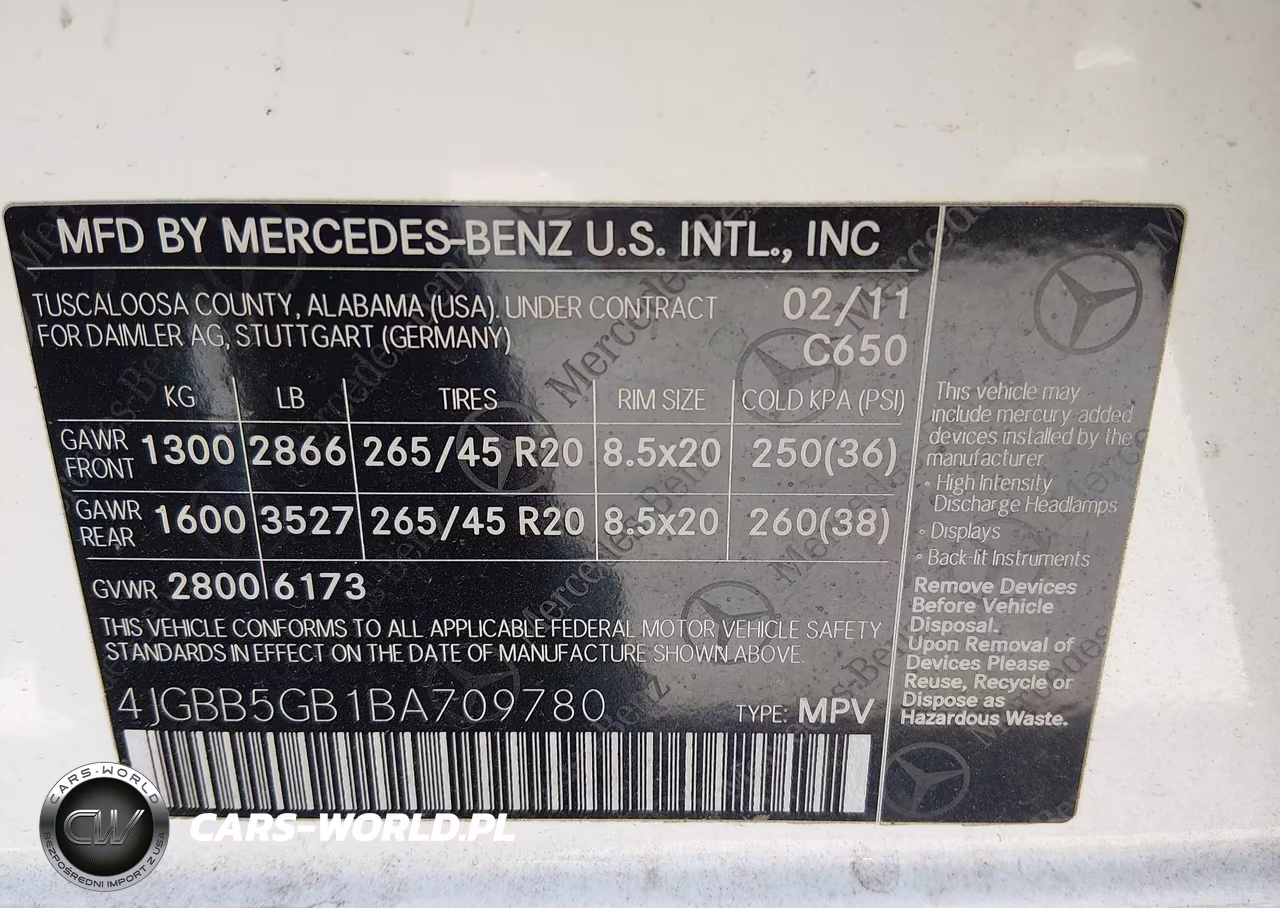 2011 Mercedes-Benz Ml 350 VIN:4JGBB5GB1BA709780 - 9