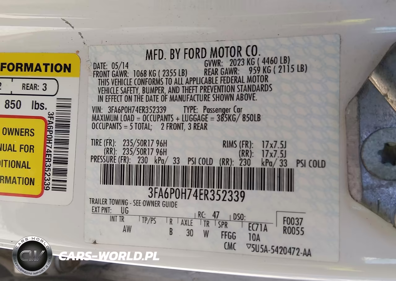 2014 Ford Fusion Se VIN:3FA6P0H74ER352339 - 9