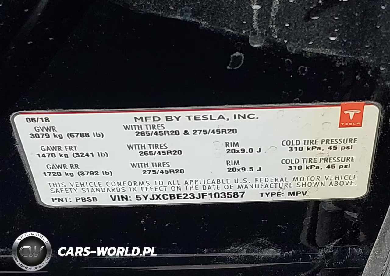 2018 Tesla Model X 100D-75D-P100D VIN:5YJXCBE23JF103587 - 9