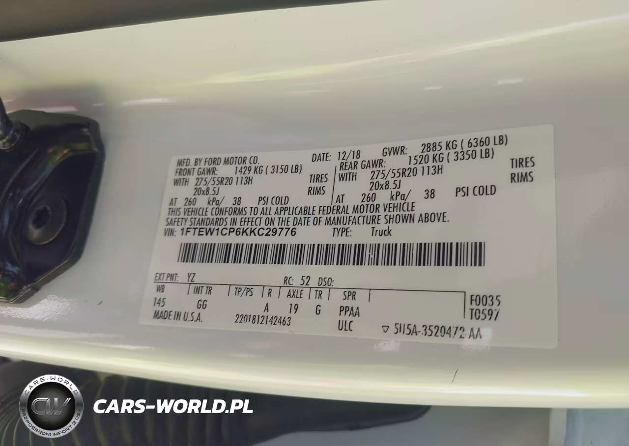 2019 Ford F-150 Xl VIN:1FTEW1CP6KKC29776 - 9