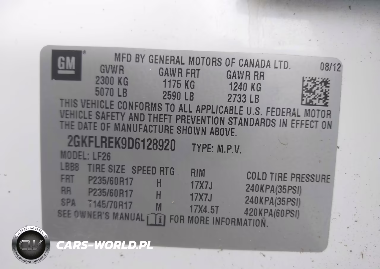 2013 GMC Terrain Sle-1 VIN:2GKFLREK9D6128920 - 9