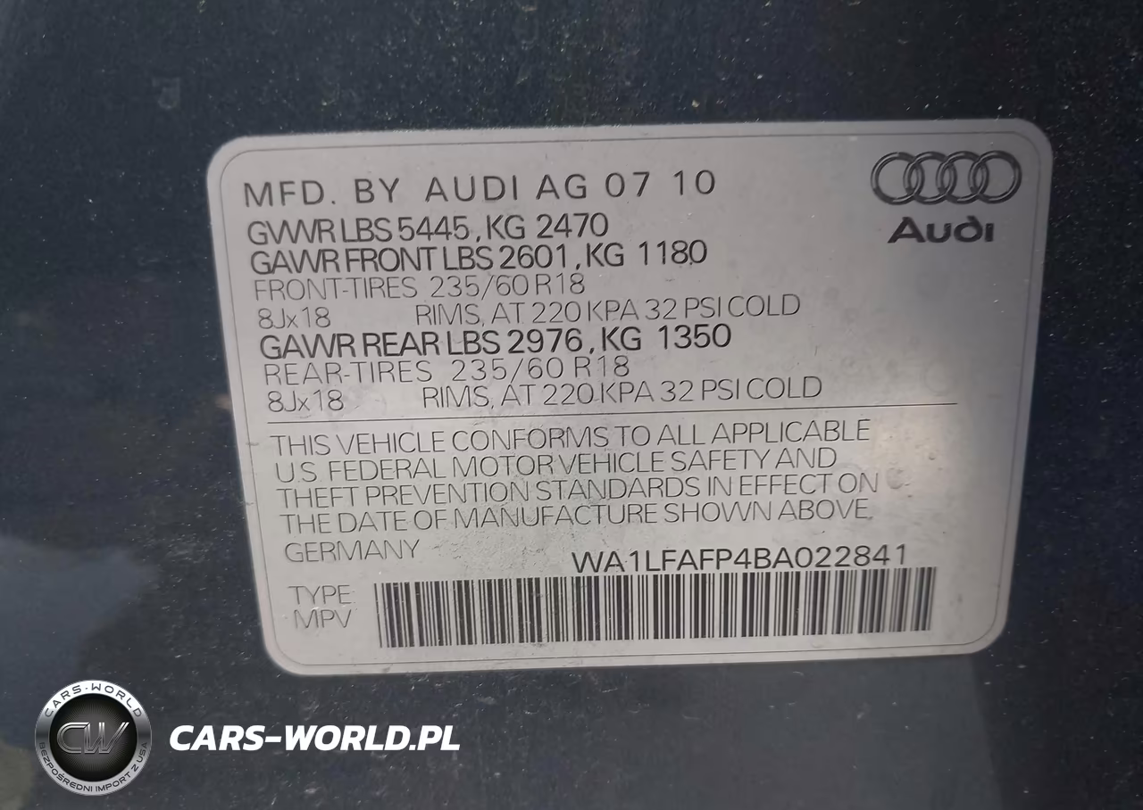2011 Audi Q5 2.0T Premium VIN:WA1LFAFP4BA022841 - 9
