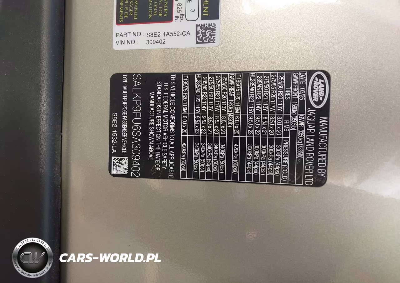 2025 Land Rover Range Rover P400 Se VIN:SALKP9FU6SA309402 - 9