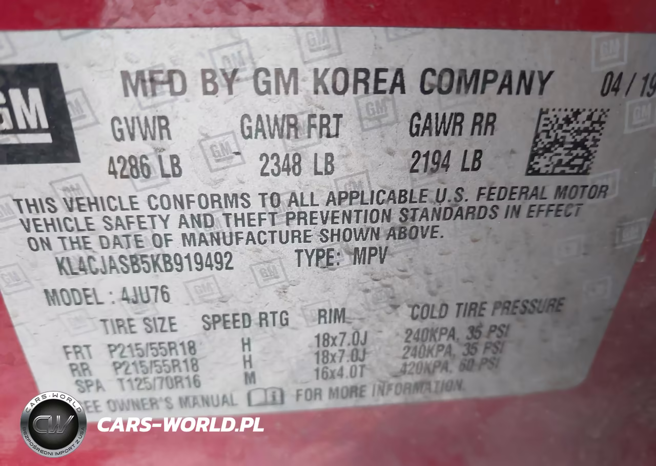2019 Buick Encore Fwd Preferred VIN:KL4CJASB5KB919492 - 9