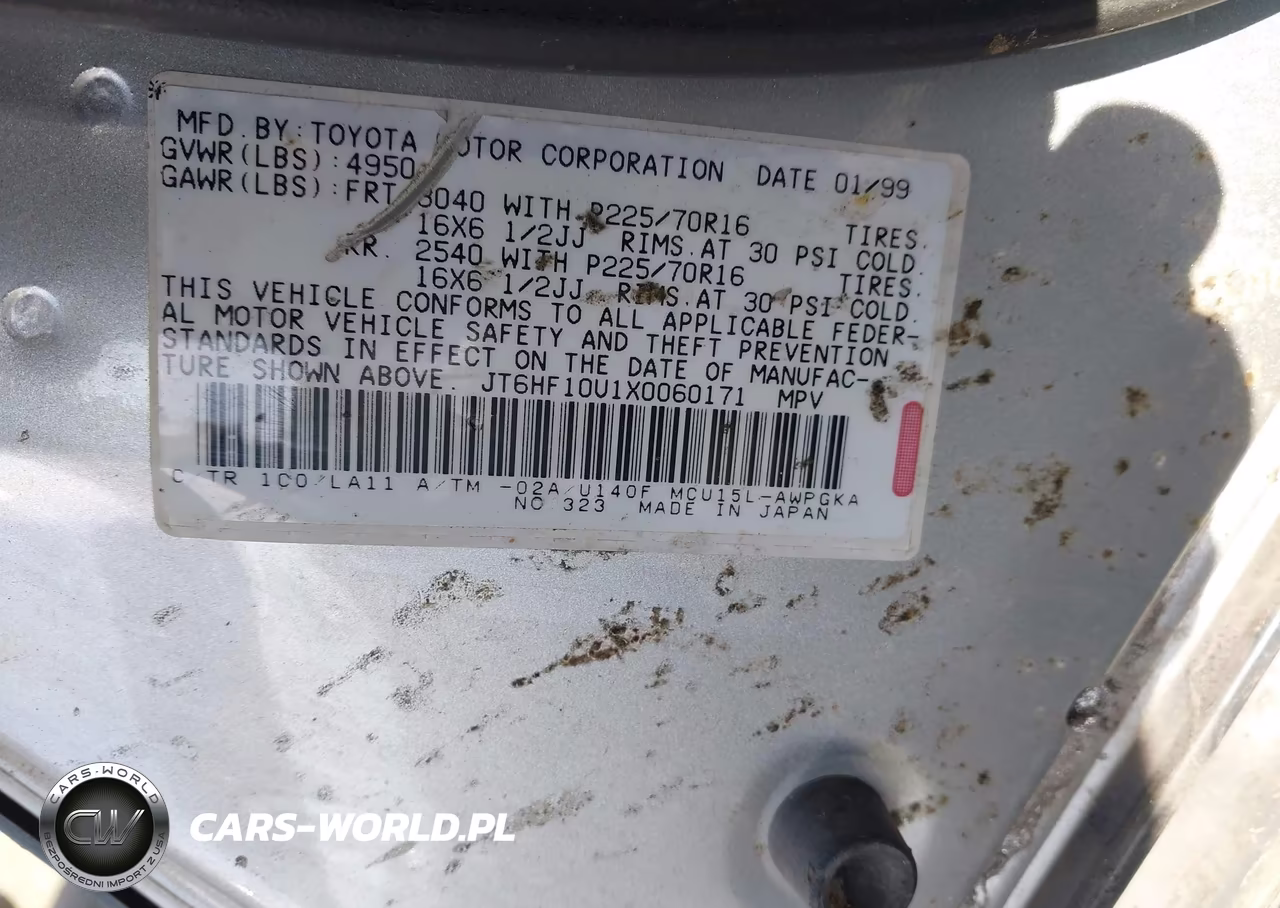 1999 Lexus Rx 300 VIN:JT6HF10U1X0060171 - 9