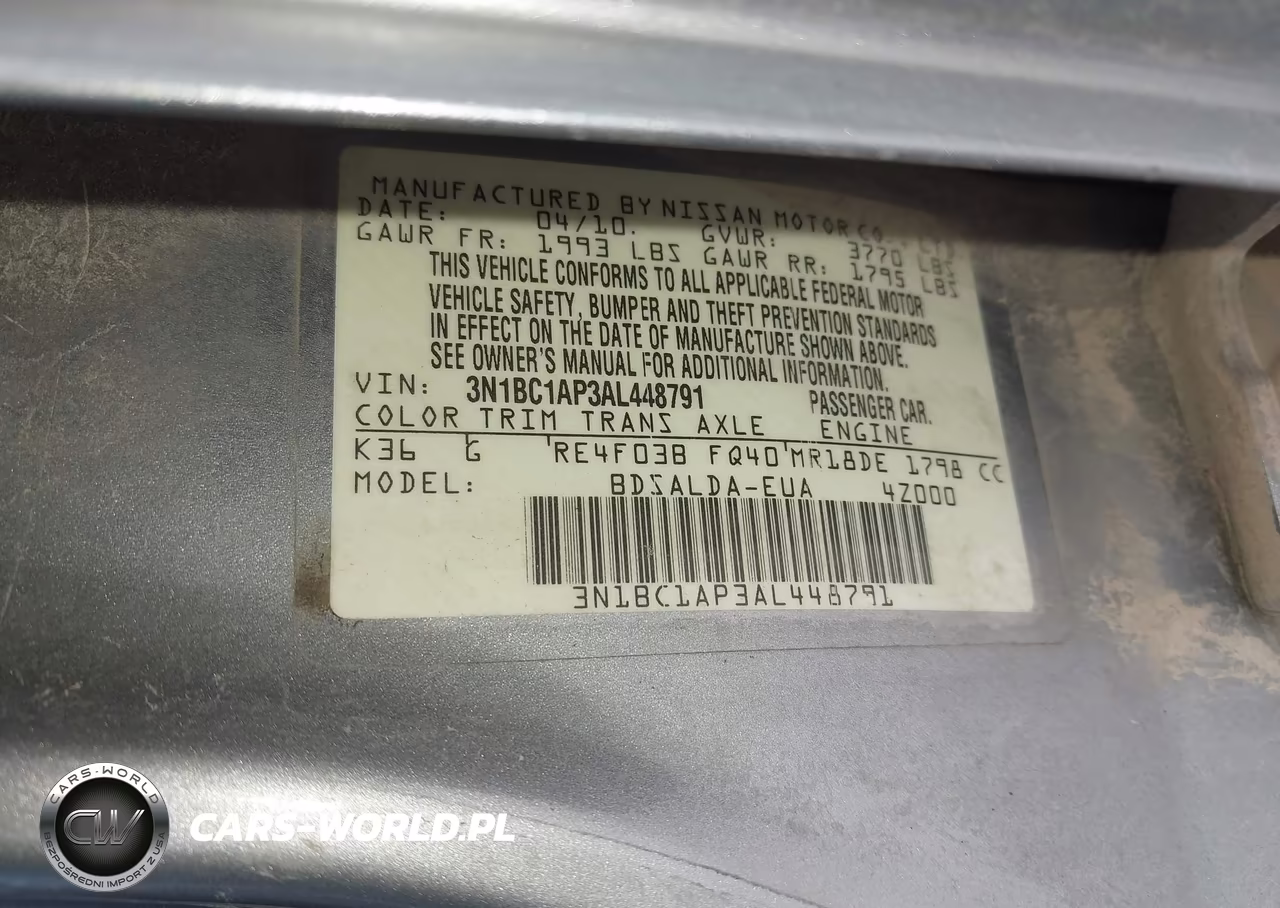 2010 Nissan Versa 1.8S VIN:3N1BC1AP3AL448791 - 9