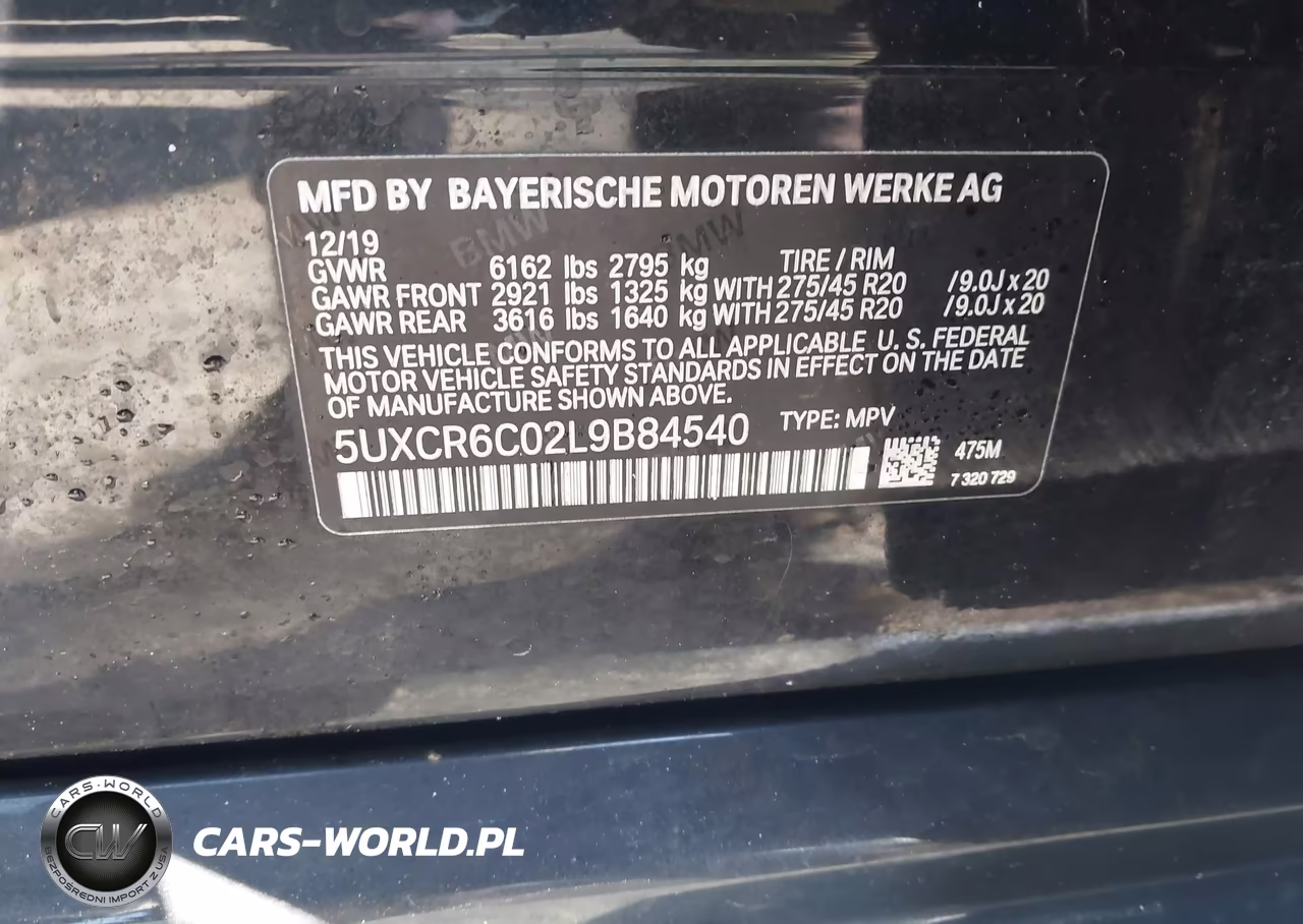 2020 BMW X5 xDrive40I VIN:5UXCR6C02L9B84540 - 9