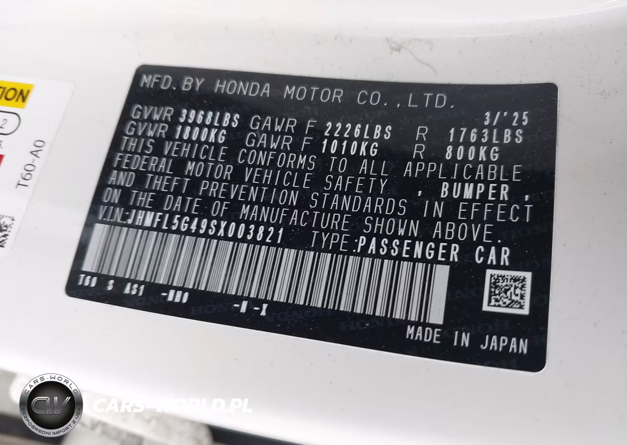 2025 Honda Civic Type R VIN:JHMFL5G49SX003821 - 9