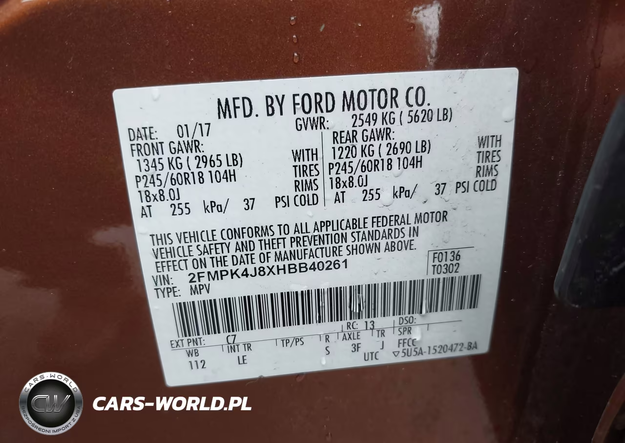 2017 Ford Edge Sel VIN:2FMPK4J8XHBB40261 - 9