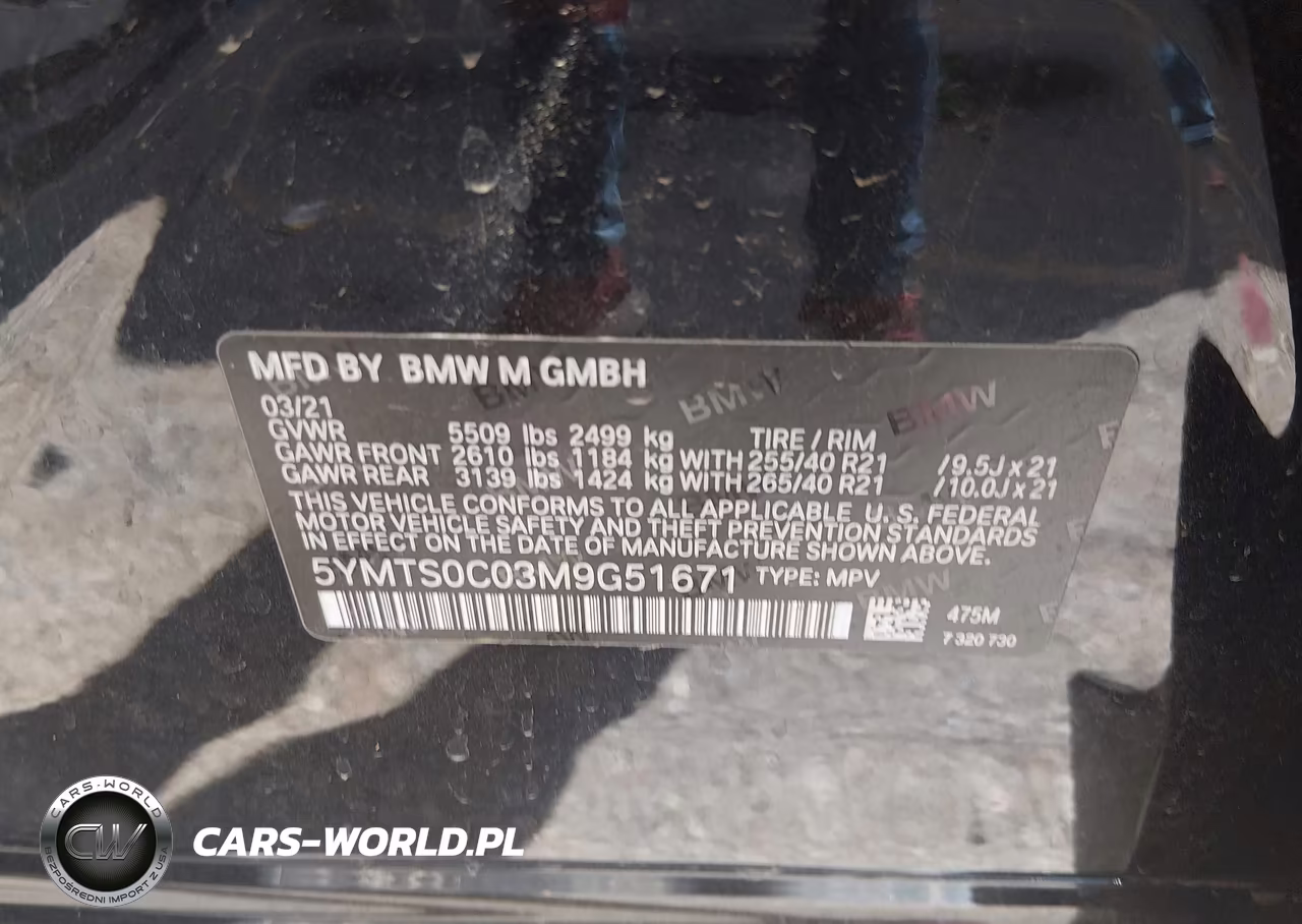 2021 BMW X3 M VIN:5YMTS0C03M9G51671 - 9
