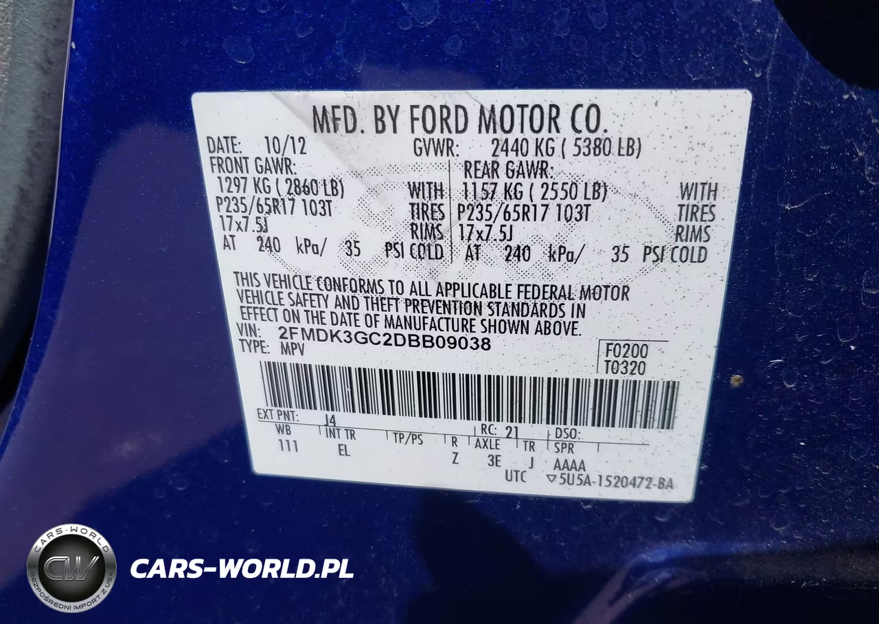 2013 Ford Edge Se VIN:2FMDK3GC2DBB09038 - 9