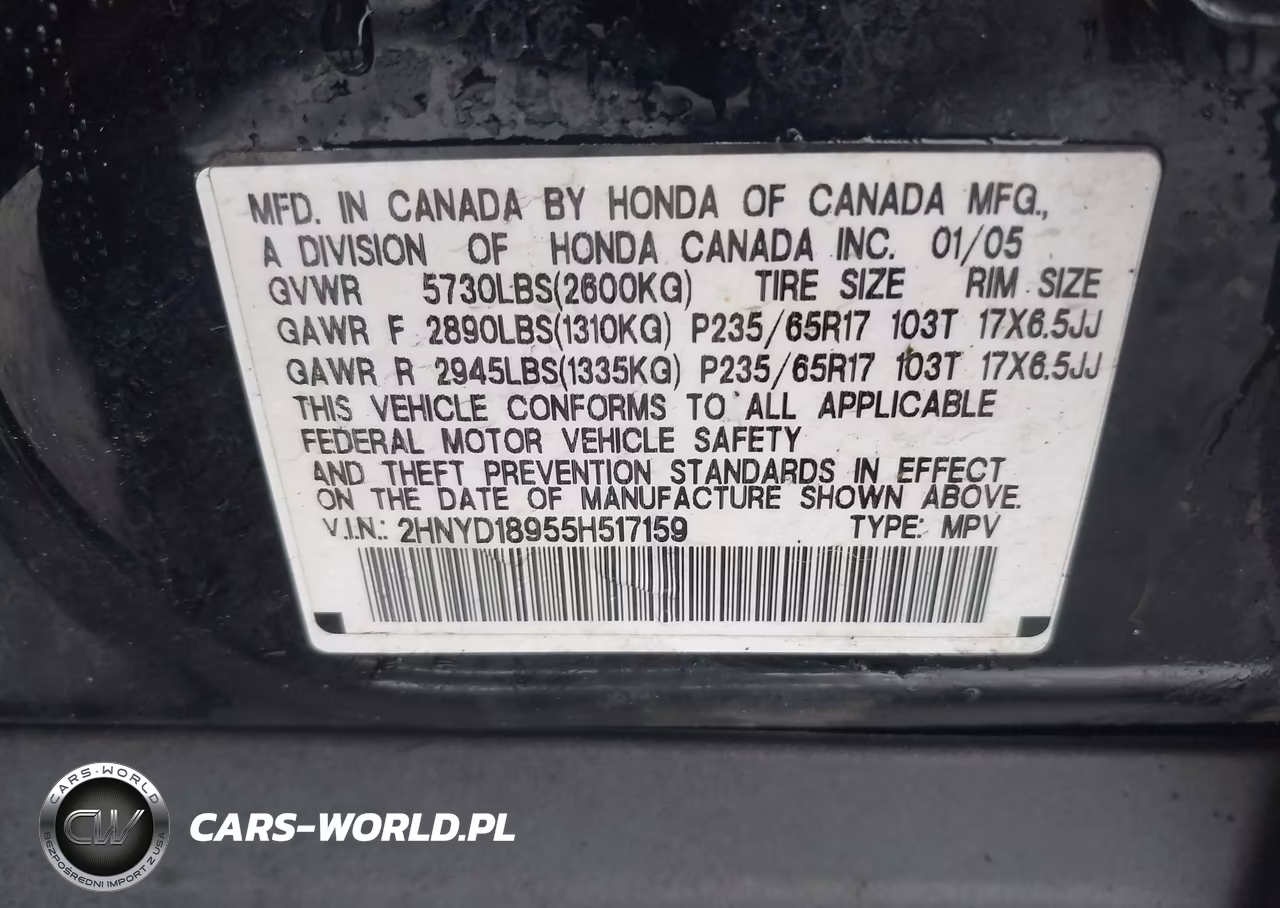 2005 Acura Mdx VIN:2HNYD18955H517159 - 9
