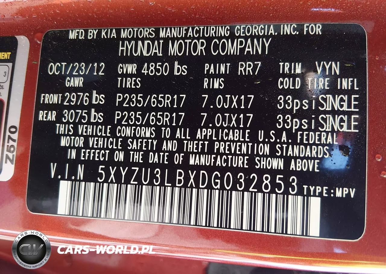 2013 Hyundai Santa Fe Sport VIN:5XYZU3LBXDG032853 - 9