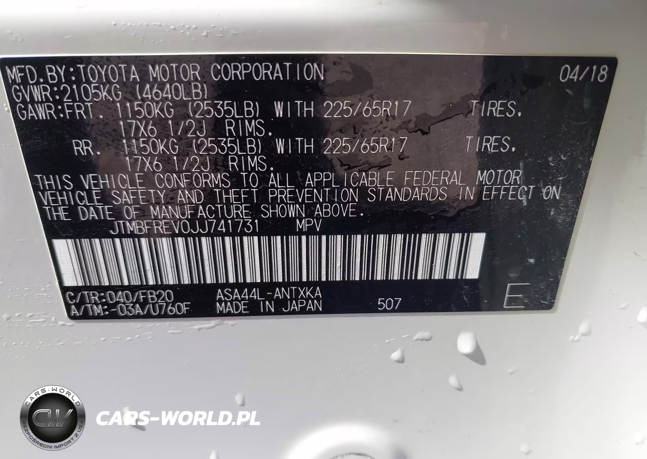 2018 Toyota Rav4 Le VIN:JTMBFREV0JJ741731 - 9