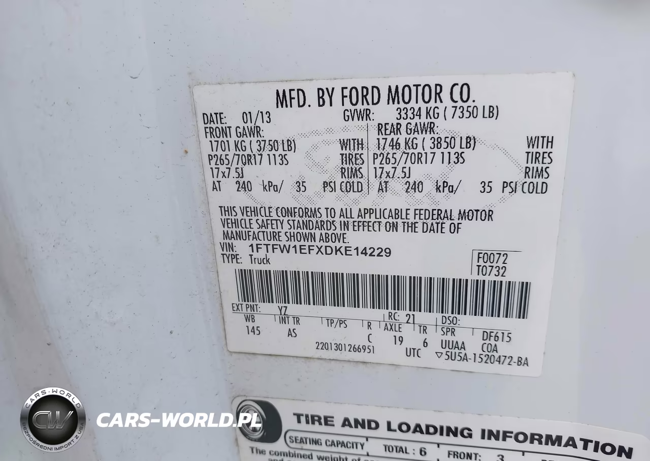 2013 Ford F-150 Xl VIN:1FTFW1EFXDKE14229 - 9