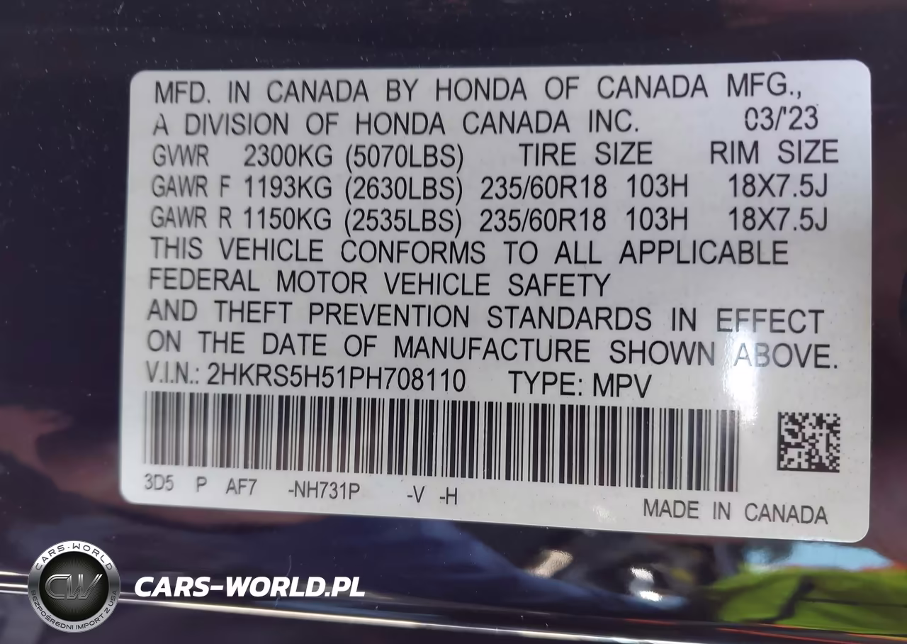 2023 Honda Cr-V Hybrid Sport VIN:2HKRS5H51PH708110 - 9