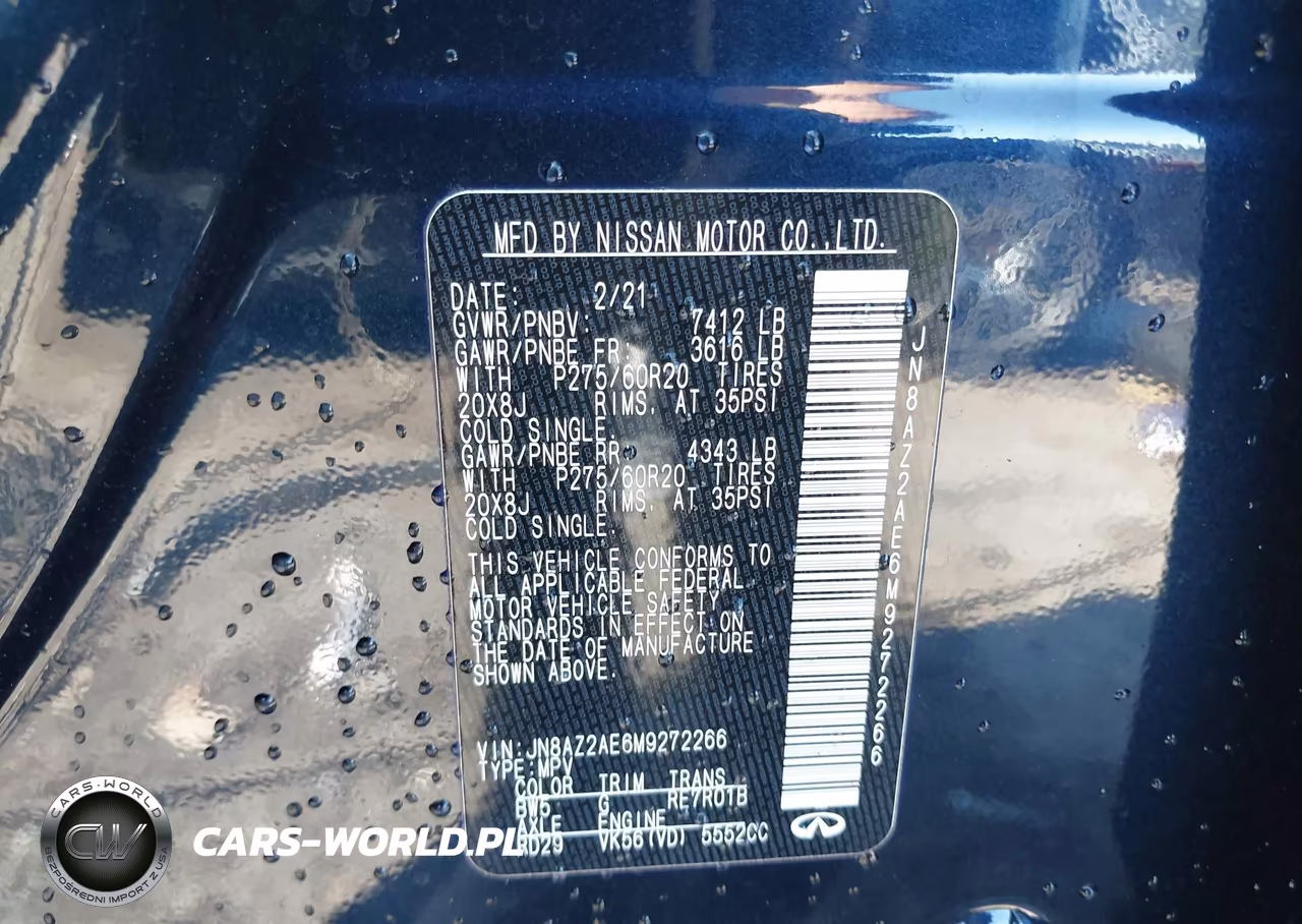 2021 Infiniti Qx80 Luxe Awd VIN:JN8AZ2AE6M9272266 - 9