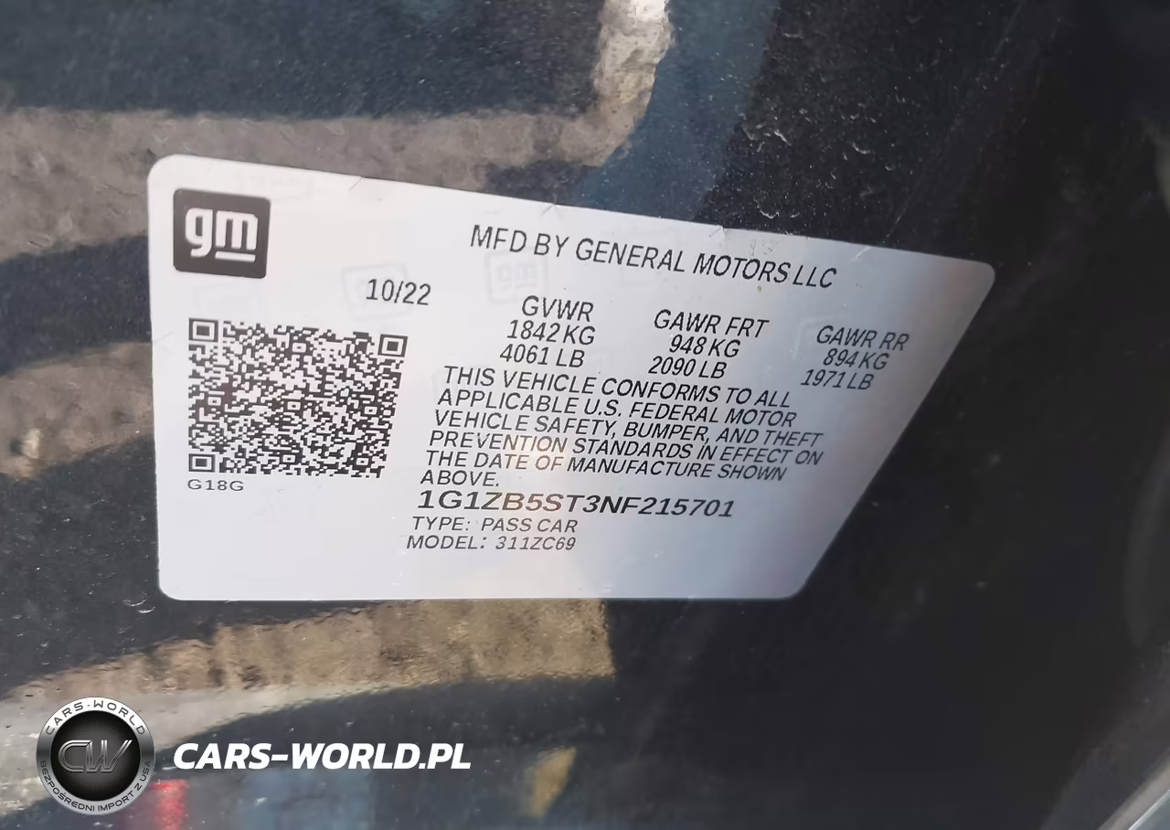 2022 Chevrolet Malibu Fwd Ls VIN:1G1ZB5ST3NF215701 - 9