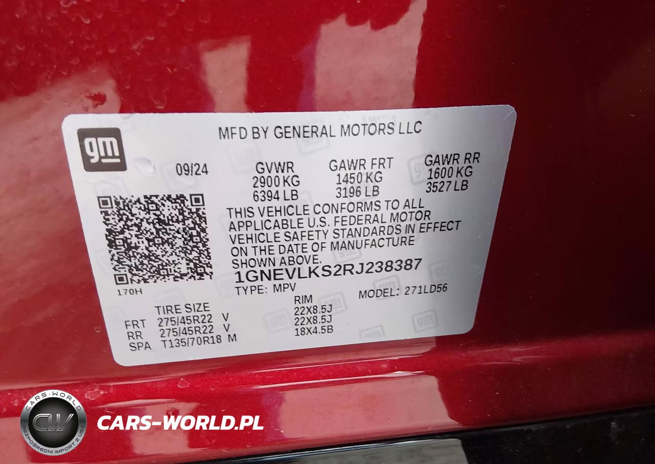 2024 Chevrolet Traverse Awd Rs VIN:1GNEVLKS2RJ238387 - 9
