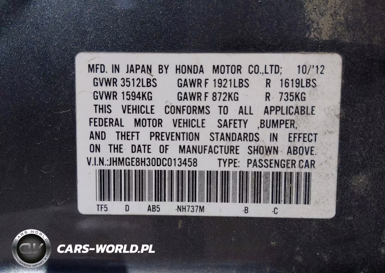 2013 Honda Fit VIN:JHMGE8H30DC013458 - 9