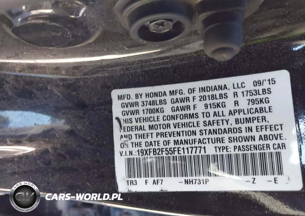 2015 Honda Civic Lx VIN:19XFB2F55FE117771 - 9