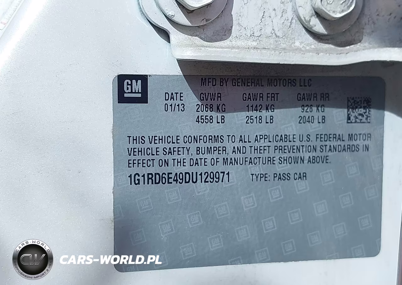 2013 Chevrolet Volt VIN:1G1RD6E49DU129971 - 9