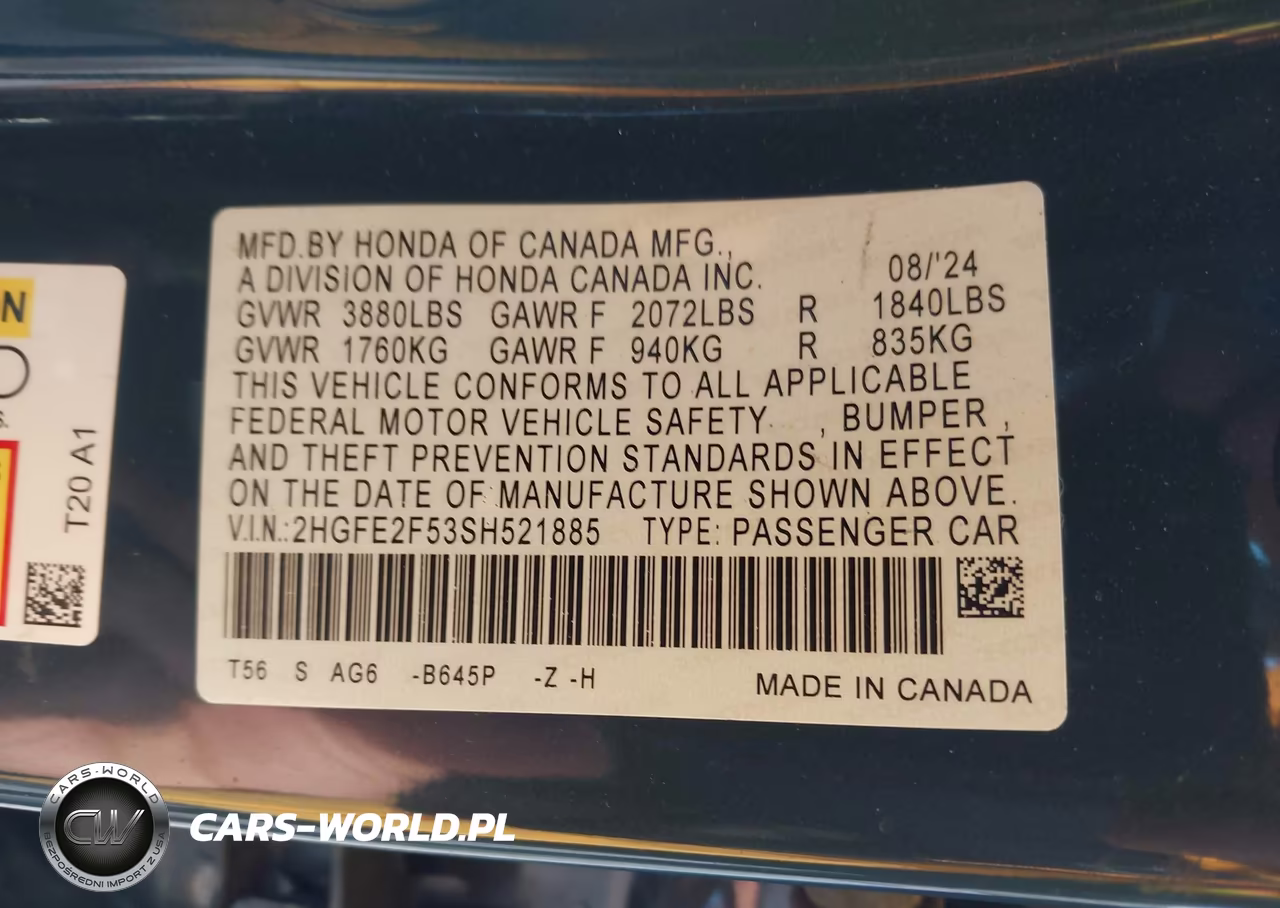 2025 Honda Civic Sport VIN:2HGFE2F53SH521885 - 9
