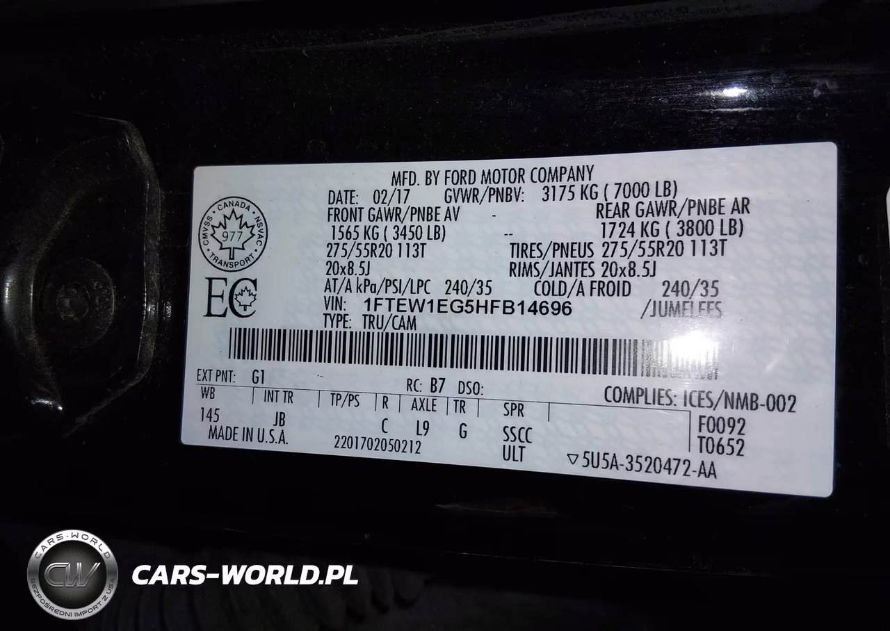 2017 Ford F-150 Xlt VIN:1FTEW1EG5HFB14696 - 9