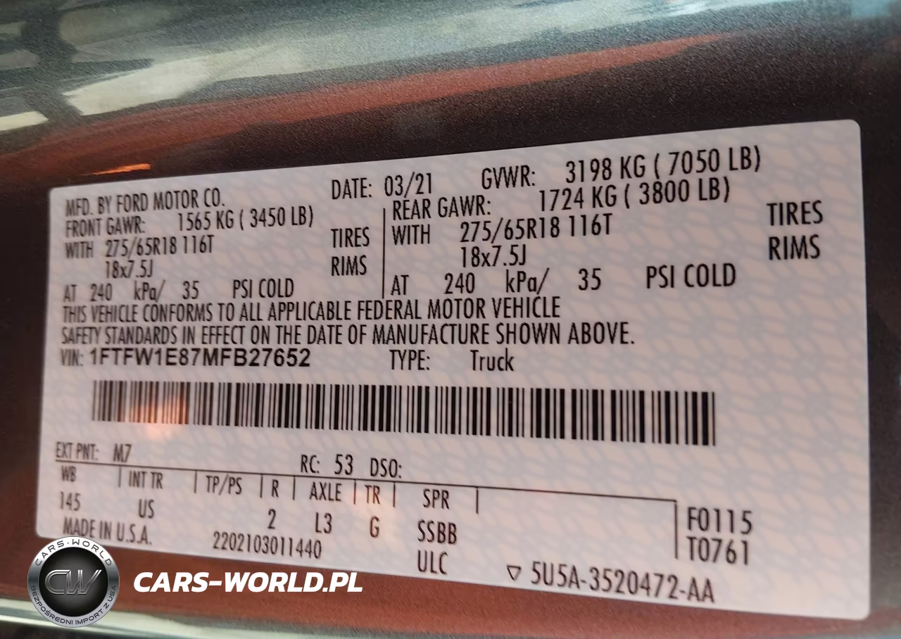 2021 Ford F-150 Xlt VIN:1FTFW1E87MFB27652 - 9