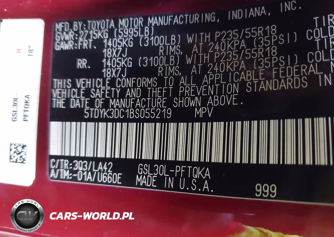 2011 Toyota Sienna Limited V6 VIN:5TDYK3DC1BS055219 - 9