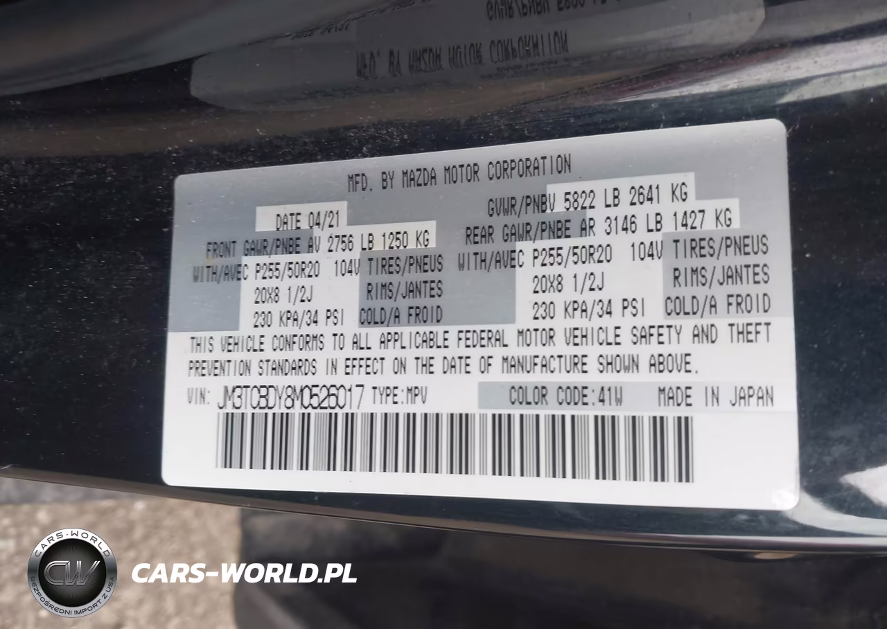 2021 Mazda Cx-9 Grand Touring VIN:JM3TCBDY8M0526017 - 9