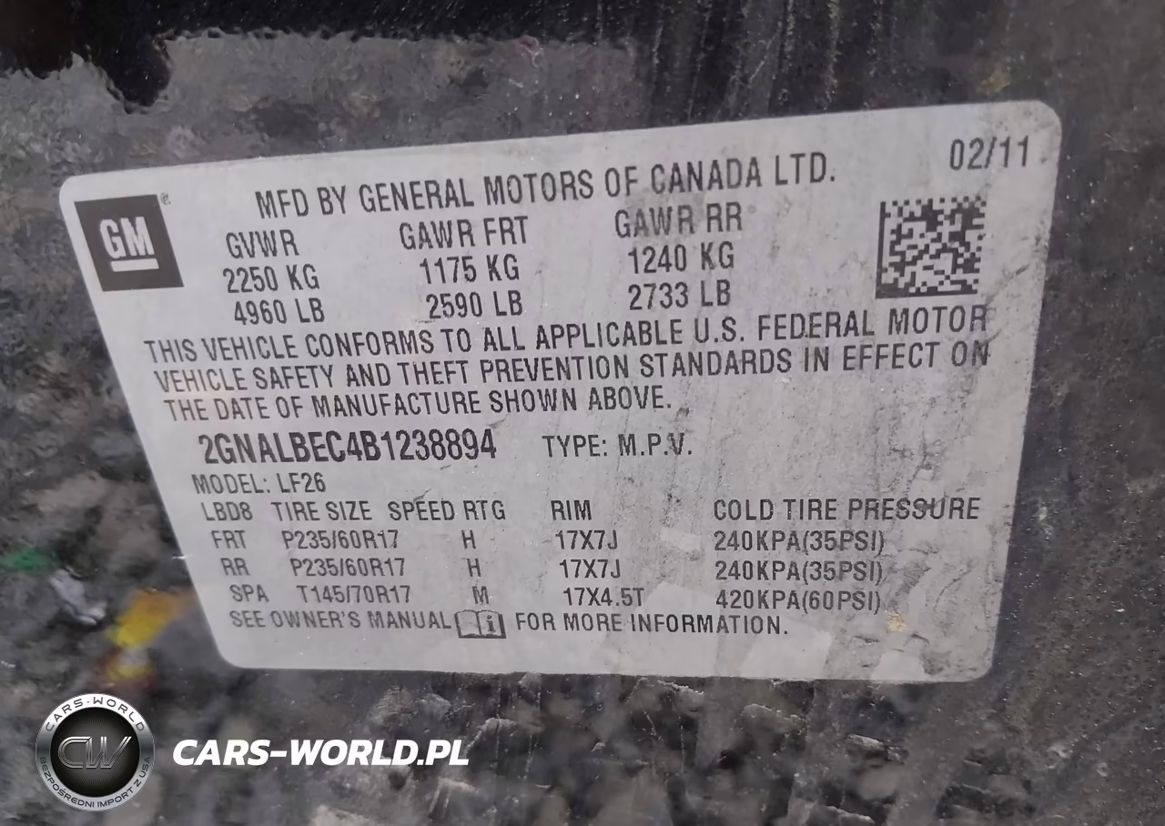 2011 Chevrolet Equinox Ls VIN:2GNALBEC4B1238894 - 9