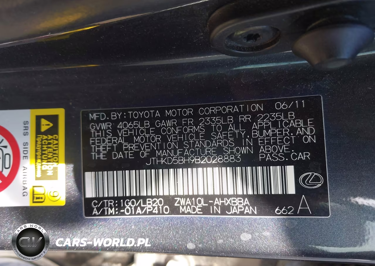 2011 Lexus Ct 200H Premium VIN:JTHKD5BH9B2028883 - 9
