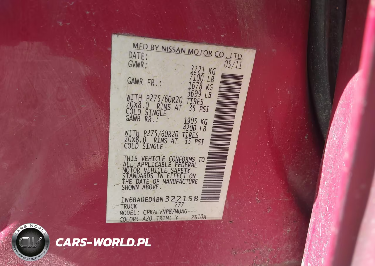 2011 Nissan Titan Sl VIN:1N6BA0ED4BN322158 - 9