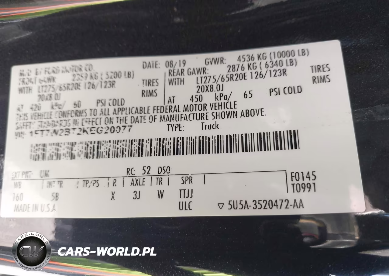 2019 Ford F-250 Lariat VIN:1FT7W2BT2KEG20077 - 9