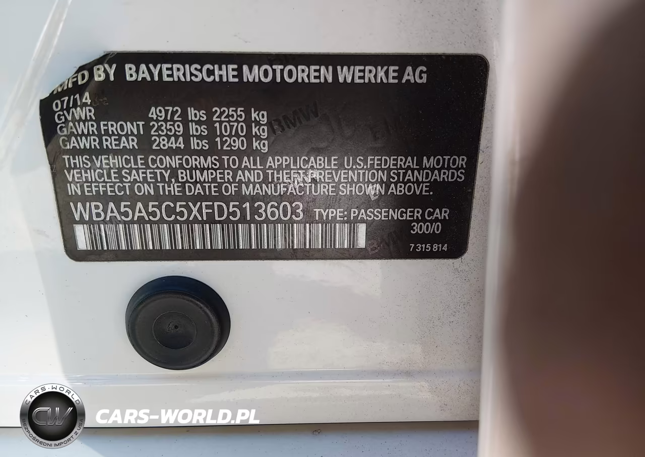 2015 BMW 528I VIN:WBA5A5C5XFD513603 - 9