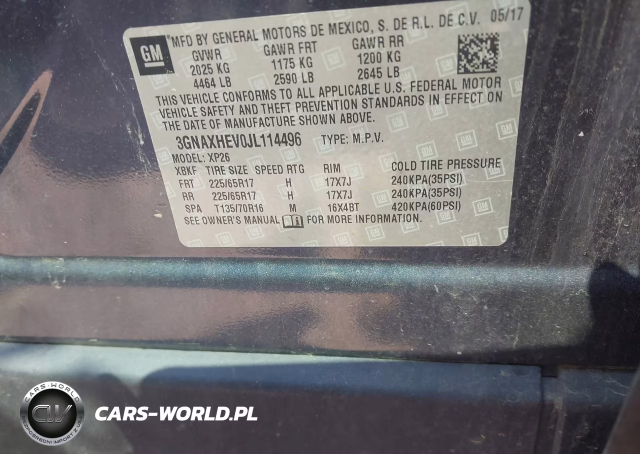 2018 Chevrolet Equinox Ls VIN:3GNAXHEV0JL114496 - 9
