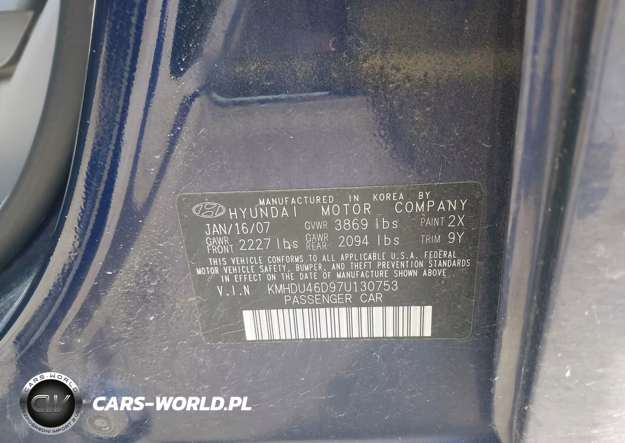 2007 Hyundai Elantra Gls-Limited-Se VIN:KMHDU46D97U130753 - 9