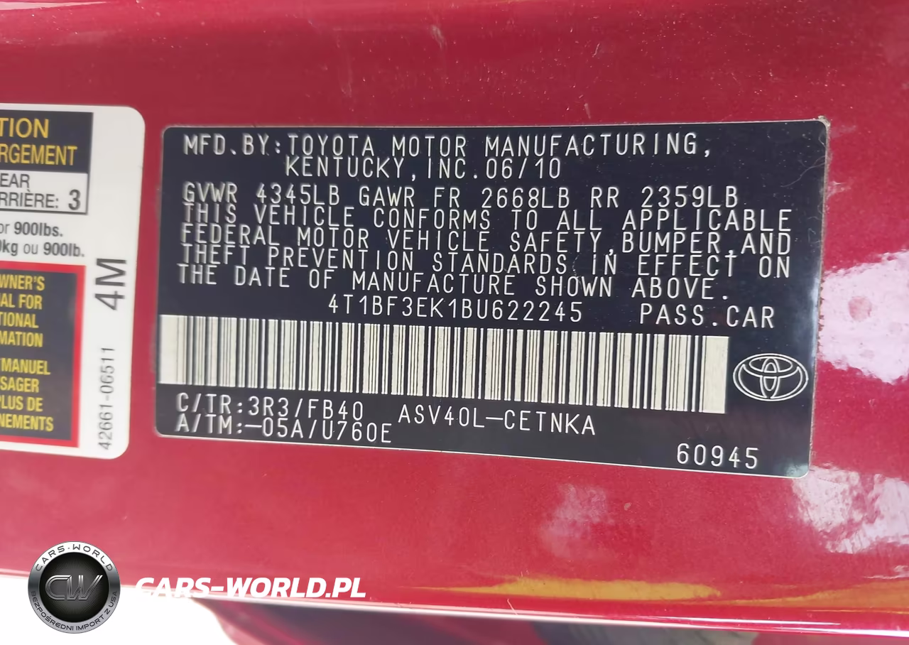 2011 Toyota Camry Le VIN:4T1BF3EK1BU622245 - 9