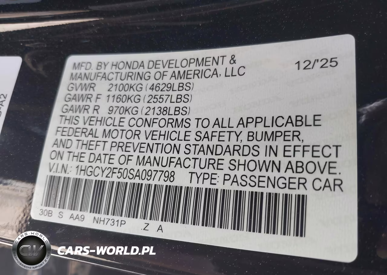 2025 Honda Accord Hybrid Sport VIN:1HGCY2F50SA097798 - 9