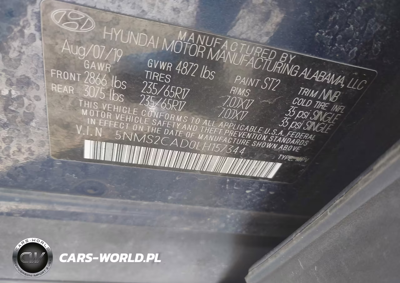 2020 Hyundai Santa Fe Se VIN:5NMS2CAD0LH157344 - 9