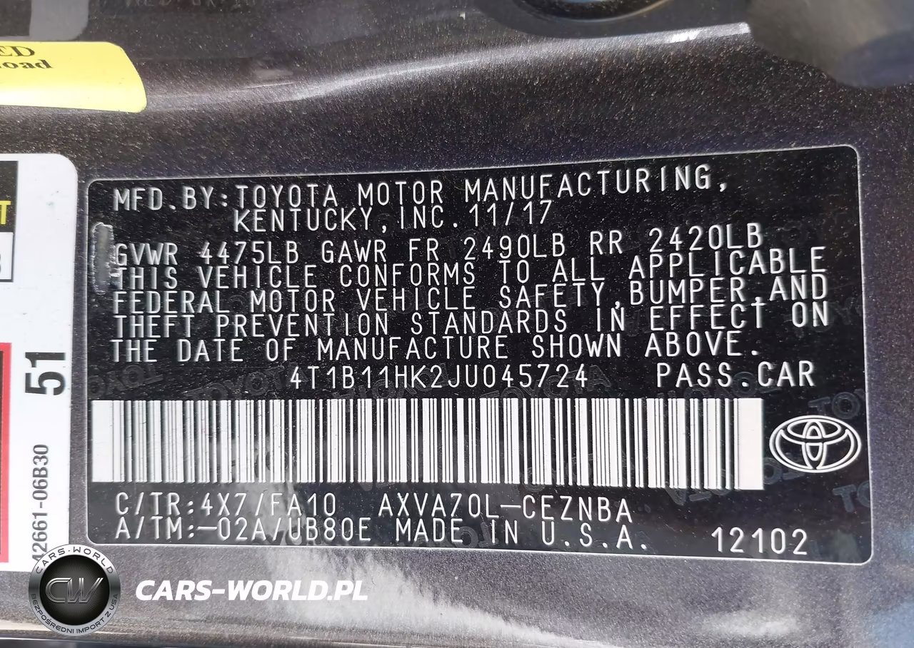 2018 Toyota Camry Le VIN:4T1B11HK2JU045724 - 9