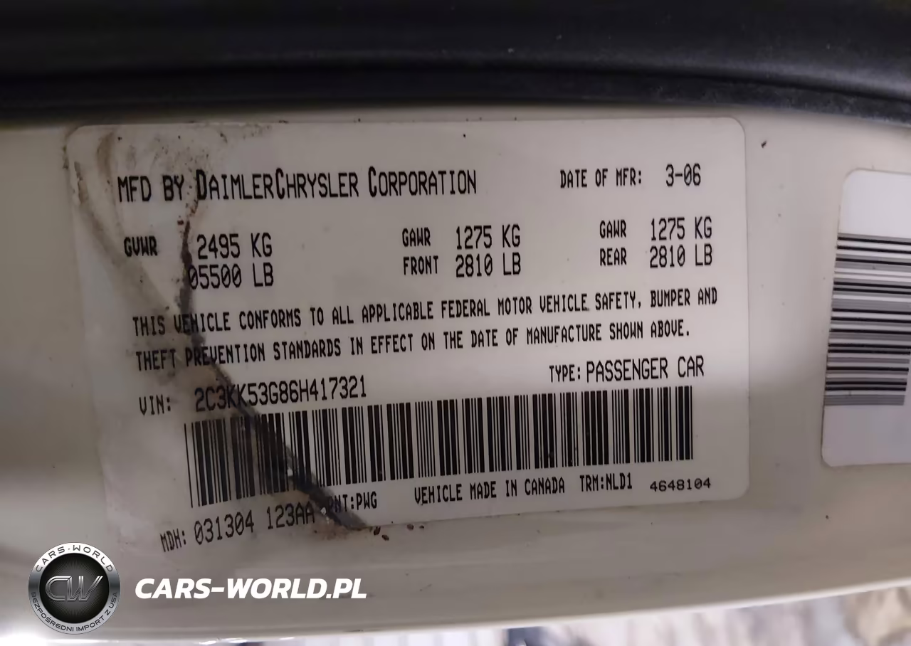 2006 Chrysler 300 Touring VIN:2C3KK53G86H417321 - 9