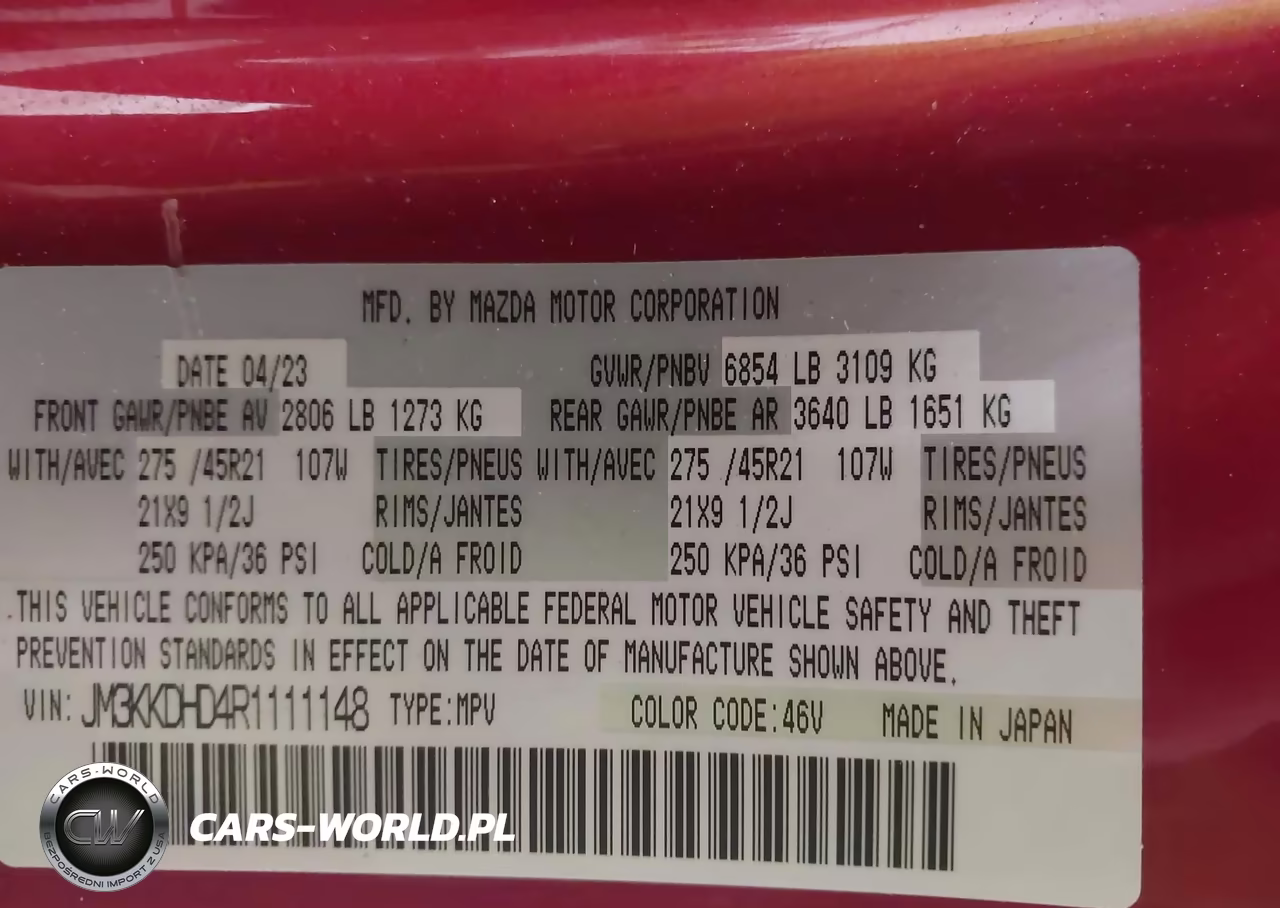 2024 Mazda Cx-90 3.3 Turbo Premium VIN:JM3KKDHD4R1111148 - 9