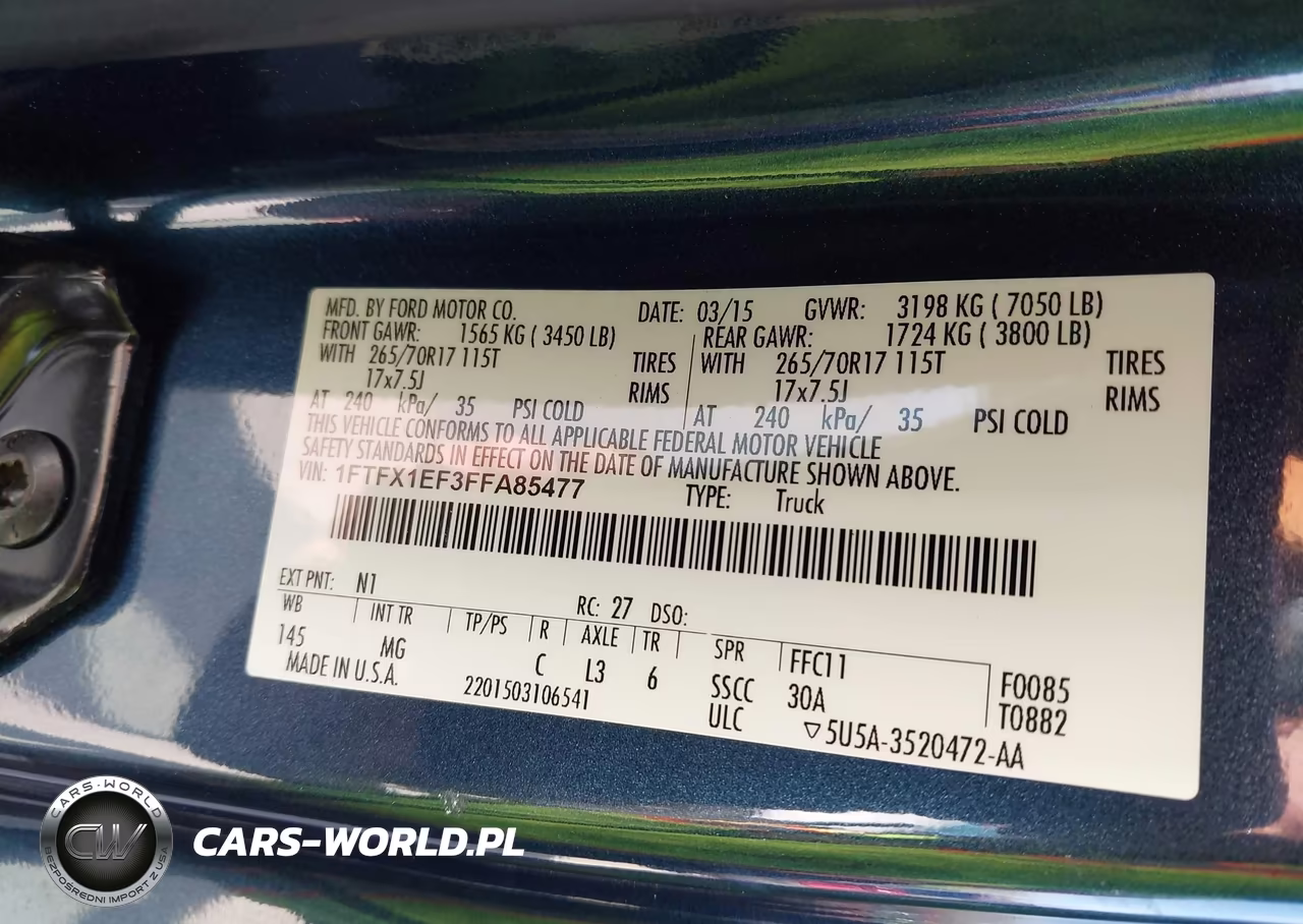 2015 Ford F-150 Xlt VIN:1FTFX1EF3FFA85477 - 9