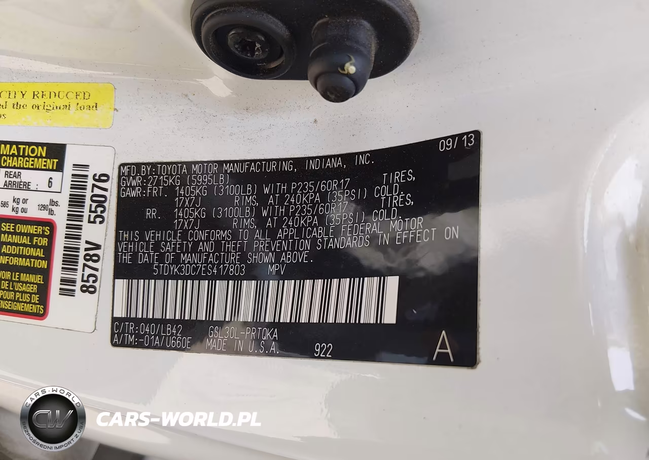 2014 Toyota Sienna Xle V6 8 Passenger VIN:5TDYK3DC7ES417803 - 9