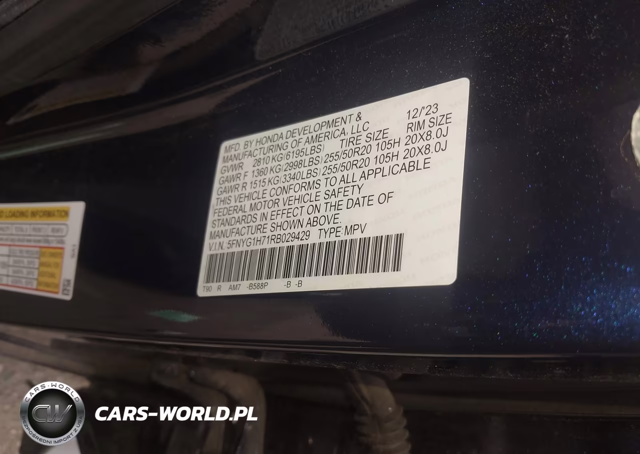 2024 Honda Pilot Touring VIN:5FNYG1H71RB029429 - 9